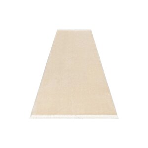 Comfort Puffy Düz Saçaklı Peluş Halı Yolluk Bej 120x550 cm