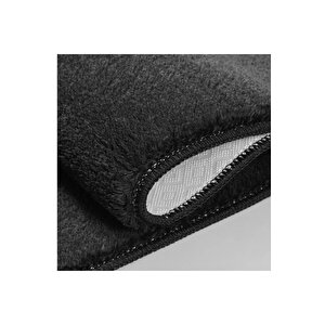 Comfort Puffy Overloklu Peluş Halı Yolluk Siyah 80x250 cm