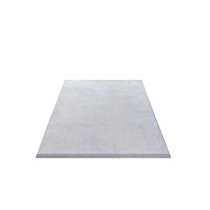 Comfort Puffy Düz Saçaklı Peluş Halı Yolluk Gri 120x250 cm