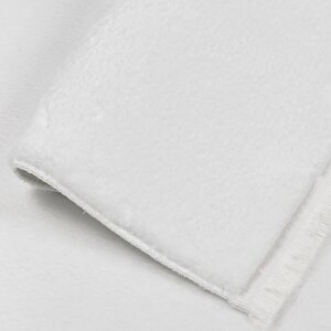 Comfort Puffy Düz Saçaklı Peluş Halı Yolluk Beyaz 80x450 cm