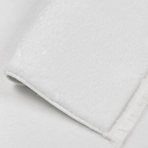 Comfort Puffy Düz Saçaklı Peluş Halı Yolluk Beyaz 80x400 cm