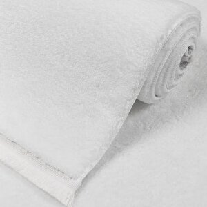 Comfort Puffy Düz Saçaklı Peluş Halı Yolluk Beyaz 150x150 cm