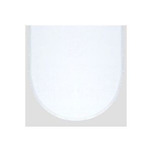 Oval Comfort Puffy Düz Saçaklı Peluş Halı Yolluk Beyaz