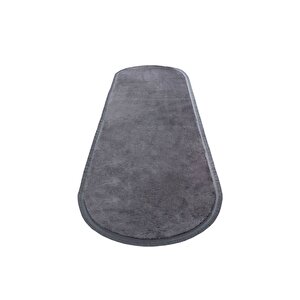 Oval Comfort Puffy Düz Saçaklı Peluş Halı Yolluk Antrasit 150x230 cm