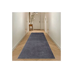 Comfort Puffy Overloklu Peluş Halı Yolluk Antrasit 120x400 cm