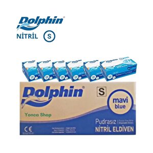 Dolphin Nitril Eldiven - Beden S 1 Koli 20 Kutu - Pudrasız Mavi