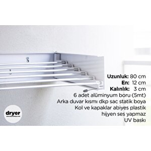 Dryertime Duvara Monte Katlanabilir Çamaşır Kurutma Askısı(hello cat) 80 cm