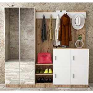 Flora Aynalı Portmanto Vestiyer Çb 200cm Montaj Dahil
