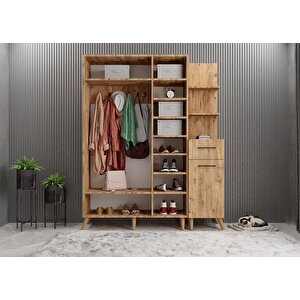 Açelya Portmanto Vestiyer Ayakkabılık Çam M3 180cm Montaj Dahil