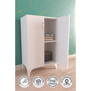 2 Raflı Çok Amaçlı Mutfak Dolabı Kiler Banyo Balkon Erzak Dolabı