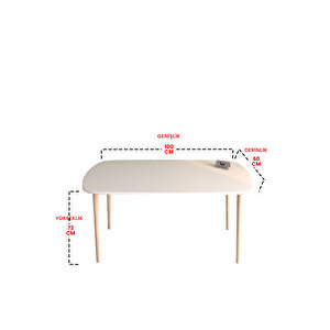 120x60 Cm Çalışma Masası Canadian Model Ofis Ders Masası Beyaz