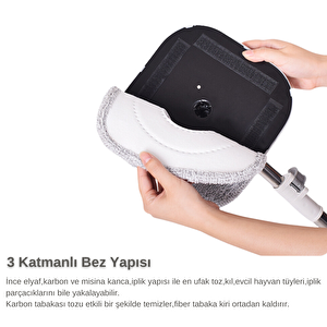 Yui Moplamax 3 Litre Temiz Su Ve Kirli Su Ayıran Otomatik Temizlik Mop Seti Tb500x