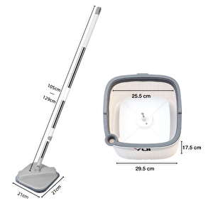 Yui Moplamax 3 Litre Temiz Su Ve Kirli Su Ayıran Otomatik Temizlik Mop Seti Tb500x