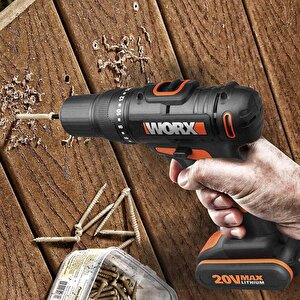 Worx Wx101.1 20volt/1.5ah. Li-ion Çift Akülü Profesyonel Şarjlı Matkap