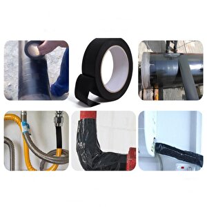 Siyah Pvc Bant 6 Adet 5cmx25m İzolasyon Bandı 50mm Siyah Yalıtım Bantı