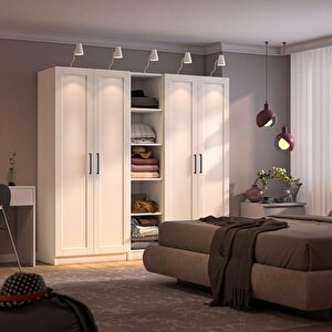 Beyaz 4 Kapaklı Gardırop Mnt512-b