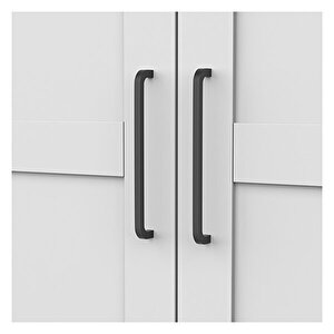 Beyaz 2 Kapaklı  6 Raflı Portmanto Prt211