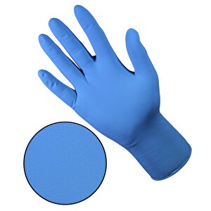 Nti̇-glove Mavi Pudrasız Uzun Manşetli Latex Eldiven Koruyucu Kaydırmaz Dokulu  Xl Beden 50 Adet (25 Çi̇ft)