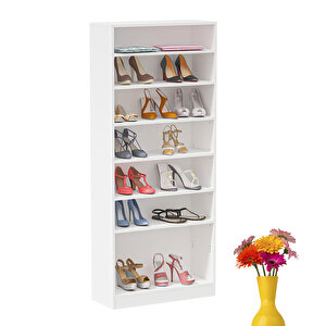 Beyaz  2 Panjur  Kapaklı  6 Raflı Portmanto Prt220