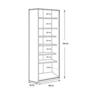Beyaz  2 Panjur  Kapaklı  6 Raflı Portmanto Prt220
