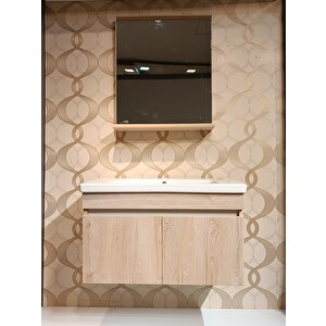 SİDE 80 CM BANYO DOLAP SETİ LAVABO AYNA DAHİL %100 MDF SOFYA