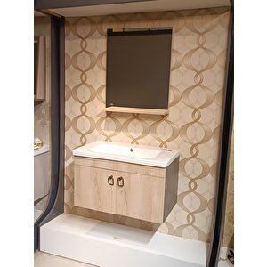 avcı 80cm boy dolaplı  Banyo Dolabı seti ayna lavabo dahil %100 mdf ürün