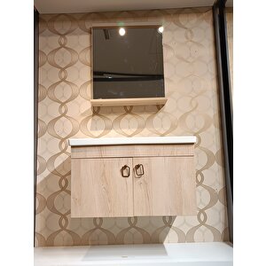 avcı 80cm boy dolaplı  Banyo Dolabı seti ayna lavabo dahil %100 mdf ürün