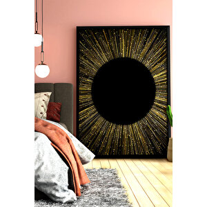 Siyah Renk - 40x50 Çerçeveli Tablo Modern Sanatsal Tekli Çerçeve 40x50 cm