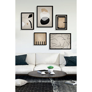 Siyah Renk - 100 Çoklu Çerçeve Home Dekor Tablo 166 100x100 cm