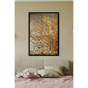 Siyah Renk - 48x68 Çerçeveli Tablo Modern Sanatsal Tekli Çerçeve Kış Manzara 40x60 cm