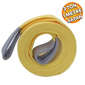 Sapan Polyester Spanzet 3 Ton 1 Metre Sarı Sağlam Yük Kaldırma Taşıma İndirme Halat