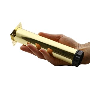 Akça Ayarlanabilir Mobilya Kanepe Koltuk Baza Yükseltme Yükseltici Ayağı Metal Ayakları 20 Cm Gold