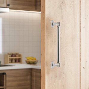 Çankaya Çekme Kolu Çelik Kapı Sürgülü Kapı Dış Kapı Kolu Tutma Kulbu Nikel İnox Kulp 30 Cm