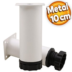 Mobilya Kanepe Baza Koltuk Metal Destek Ayağı Ayarlanabilir Beyaz Ayak 10 Cm
