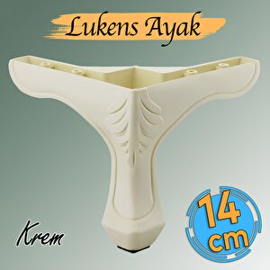 Lukens Desenli Mobilya Kanepe Koltuk TV Ünitesi Ayağı 14 cm Krem Baza Ayakları