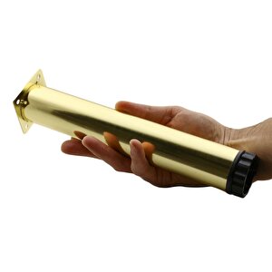 Akça Ayarlanabilir Mobilya Kanepe Koltuk Baza Yükseltme Yükseltici Ayağı Metal Ayakları 25 Cm Gold
