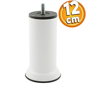 Mobilya Metal Kanepe Baza Koltuk Destek Ayağı M8 Civata Beyaz Metal Ayak 12 Cm