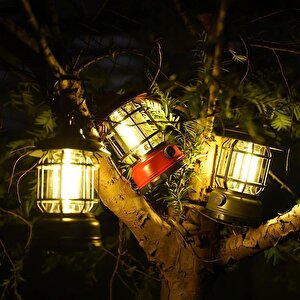 Klaus Dekoratif Kamp Lambası Ledli Beyaz Işıklı El Feneri Işıldak Şarjlı Portatif Gece Lamba Kırmızı
