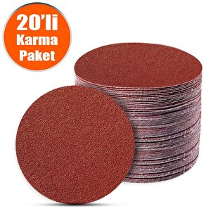 20 Adet Cırt Zımpara 115 Mm Spiral Avuç Taşlama (karma Paket)