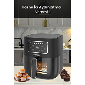 Versay 1700w Xl Dokunmatik 8 Ön Ayarlı Cam Kapaklı Hazne Aydınlatmalı Airfryer Sıcak Hava Fritözü