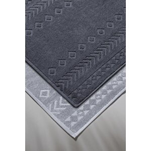 Oscuro Bathmat Space - Ekstra Yumusak, Modern %100 Pamuk 50x75cm. Ayak Havlusu / Banyo Paspas Seti