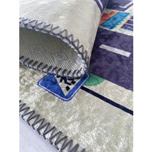 Çocuk Bebek Odası Oyun Halısı Trafik Temalı Sarı Gri Halı Kaymaz Taban Yıkanabilir 100x150 cm