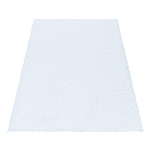 Shaggy Halı Salon Halısı Yumuşak Yüksek Havlı Düz Beyaz Renkli 80x250 cm