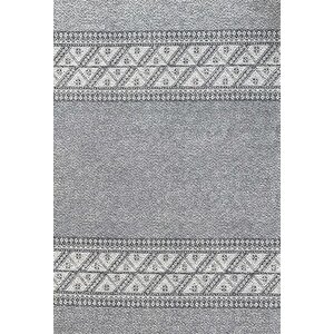 Modern Şönil Dokuma İskandinav Üçgen Desenli Açık Gri Halı 120x160 cm