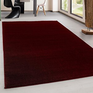 Modern Halı Salon Mutfak Oda Büro Halısı Yumuşak Kısa Havlı Kırçıllı Desen Bordo Kırmızı 160x250 cm