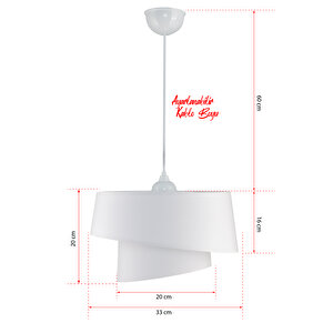 Evlight Baret Pvc Beyaz 2 Katlı Sarkıt Avize
