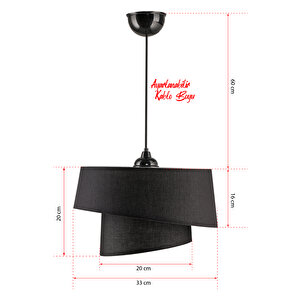 Evlight Baret Pvc Siyah 2 Katlı Sarkıt Avize