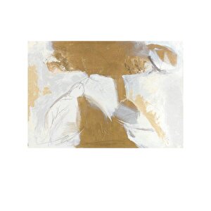Tablolife Beyaz Kahve - Yağlı Boya Dokulu Tablo 100x150 Çerçeve - Gold