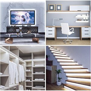 Sb-6502 2.5 Metre Şerit Led Işık Amber Dimmer Kumandalı Adaptörlü Tak Çalıştır Aydınlatma