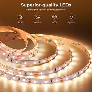 Sb-6502 2.5 Metre Şerit Led Işık Gün Işığı Dimmer Kumandalı Adaptörlü Tak Çalıştır Aydınlatma